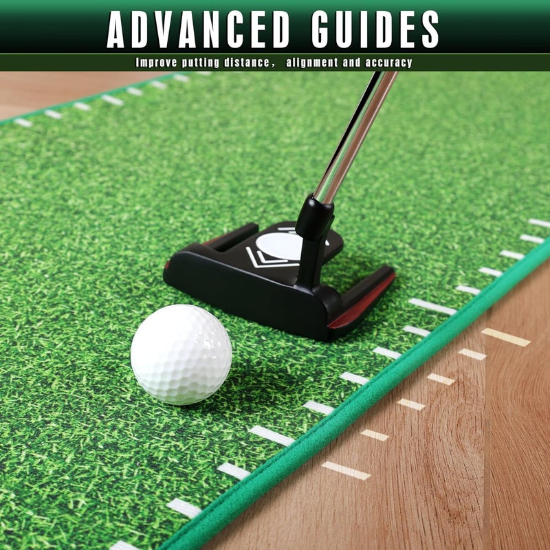 Champkey Golf Putting Green Indoor - Advanced Guides Golf Putting Mat - Enhance Putting Accuracy and Challenge - Image 5
